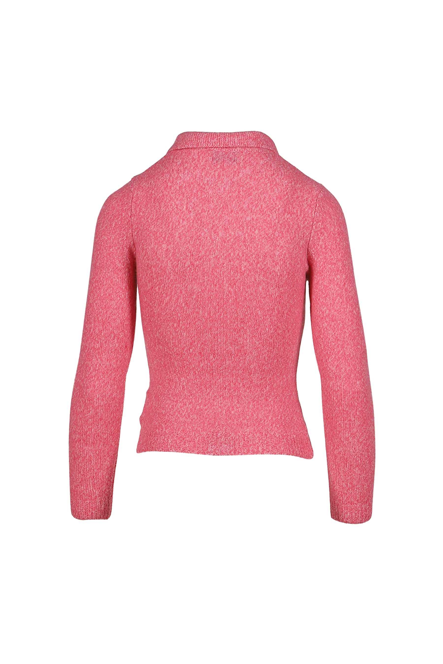 Lapel Fitted Cardigan / Pink