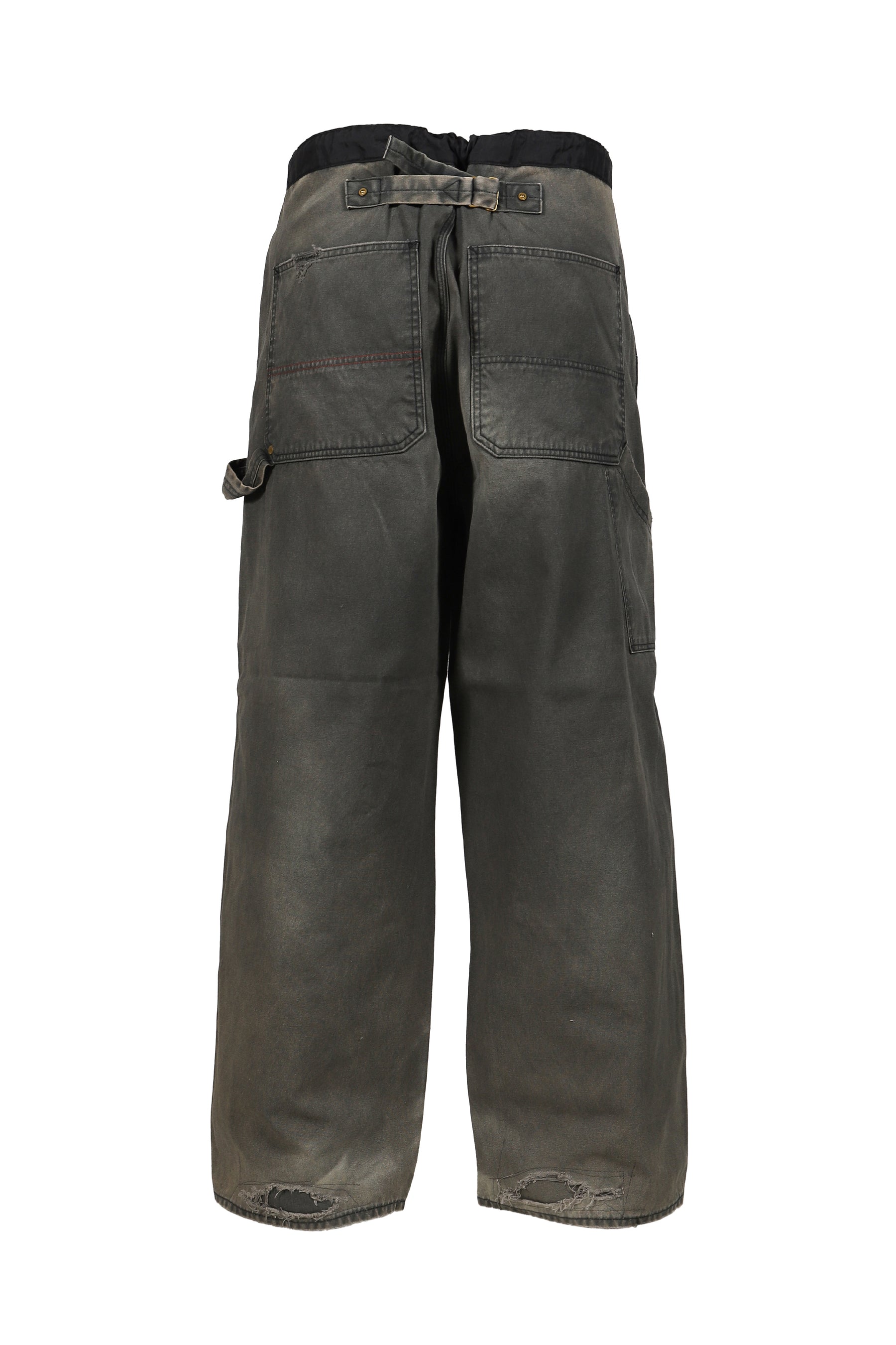 REMAKED DOUBLE KNEE DUCK PAINTER PANTS / BLK 
