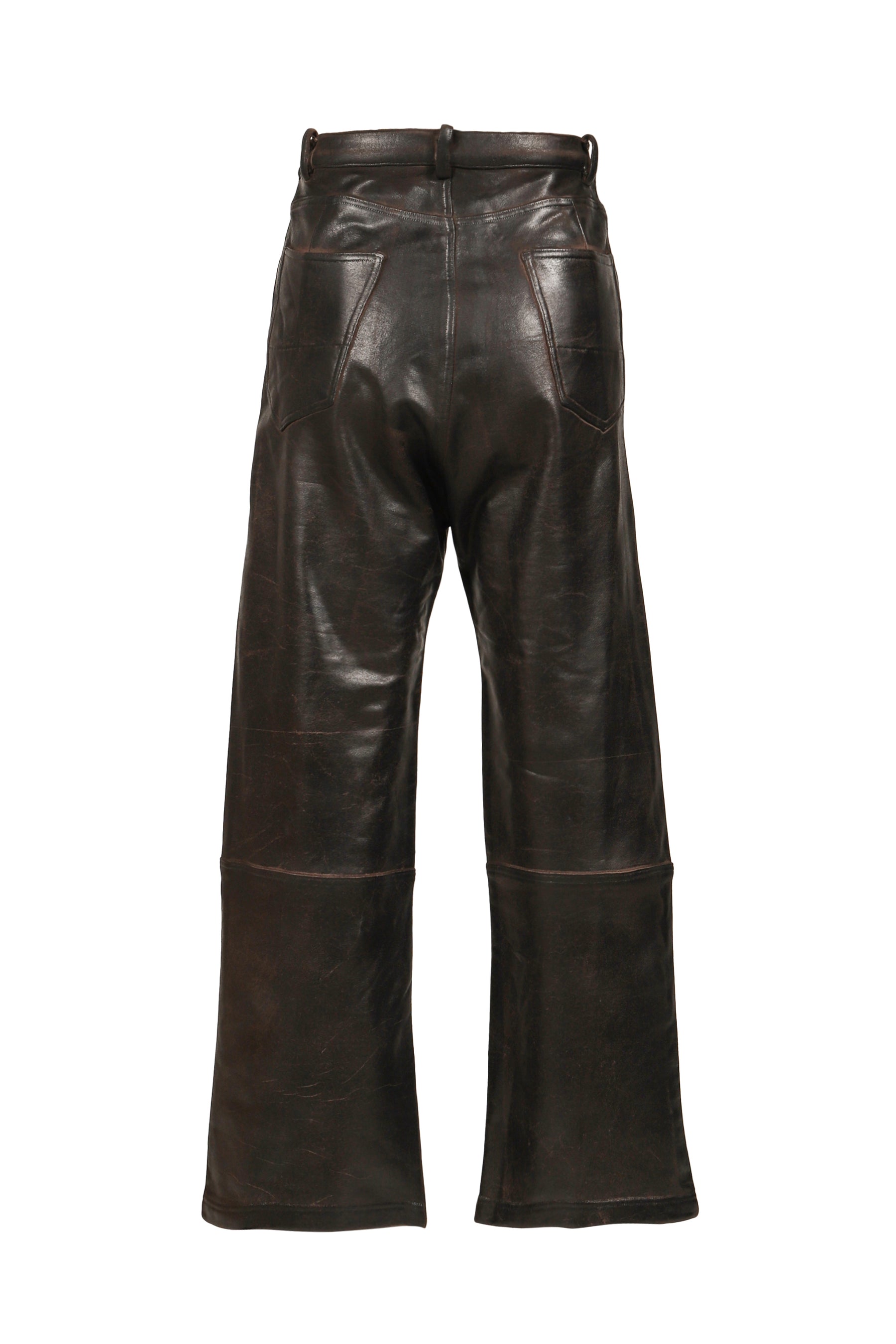CRACKING COATED WIDE PANTS .14 / BRW