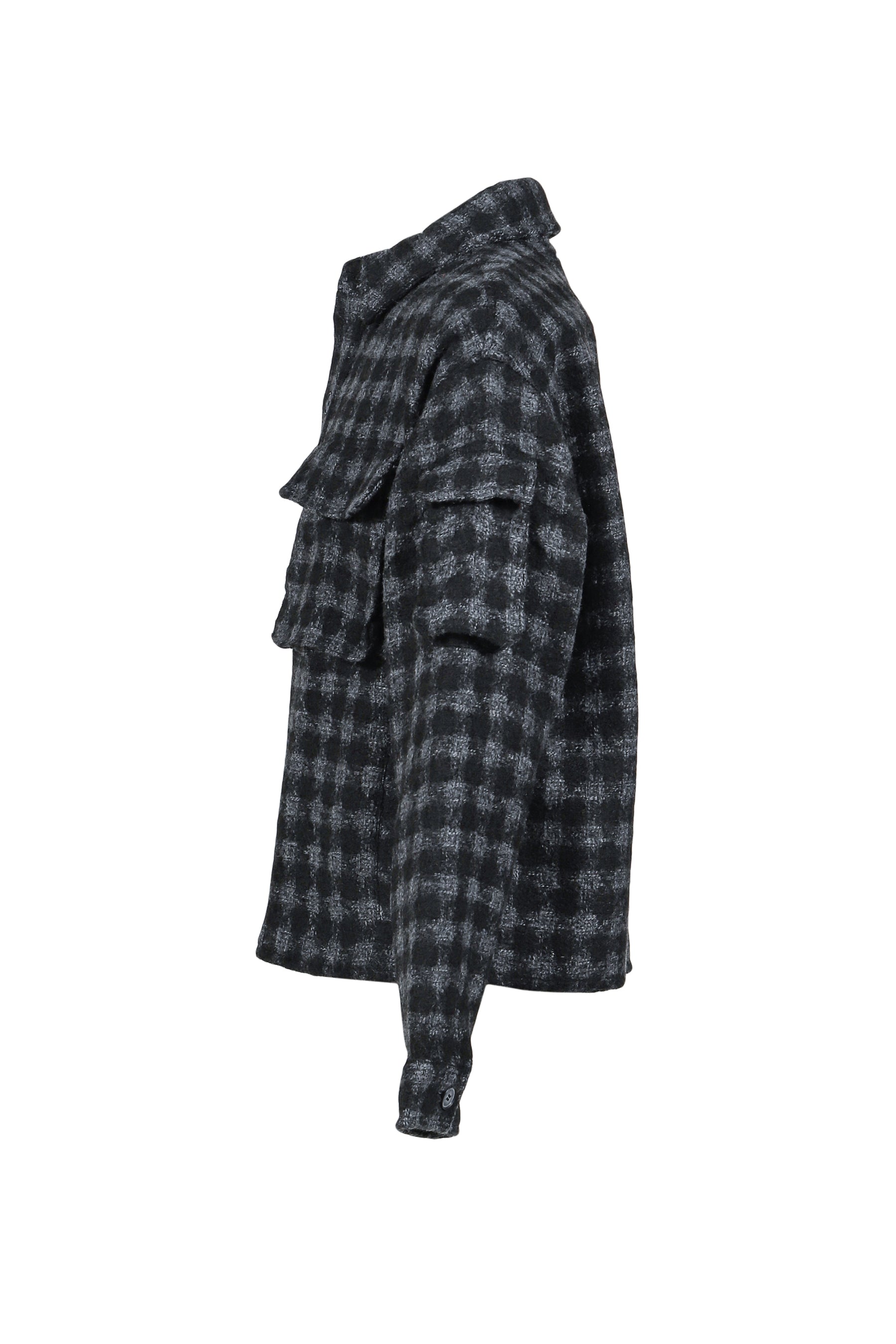 MILITARY CHECK JACKET / BLACK