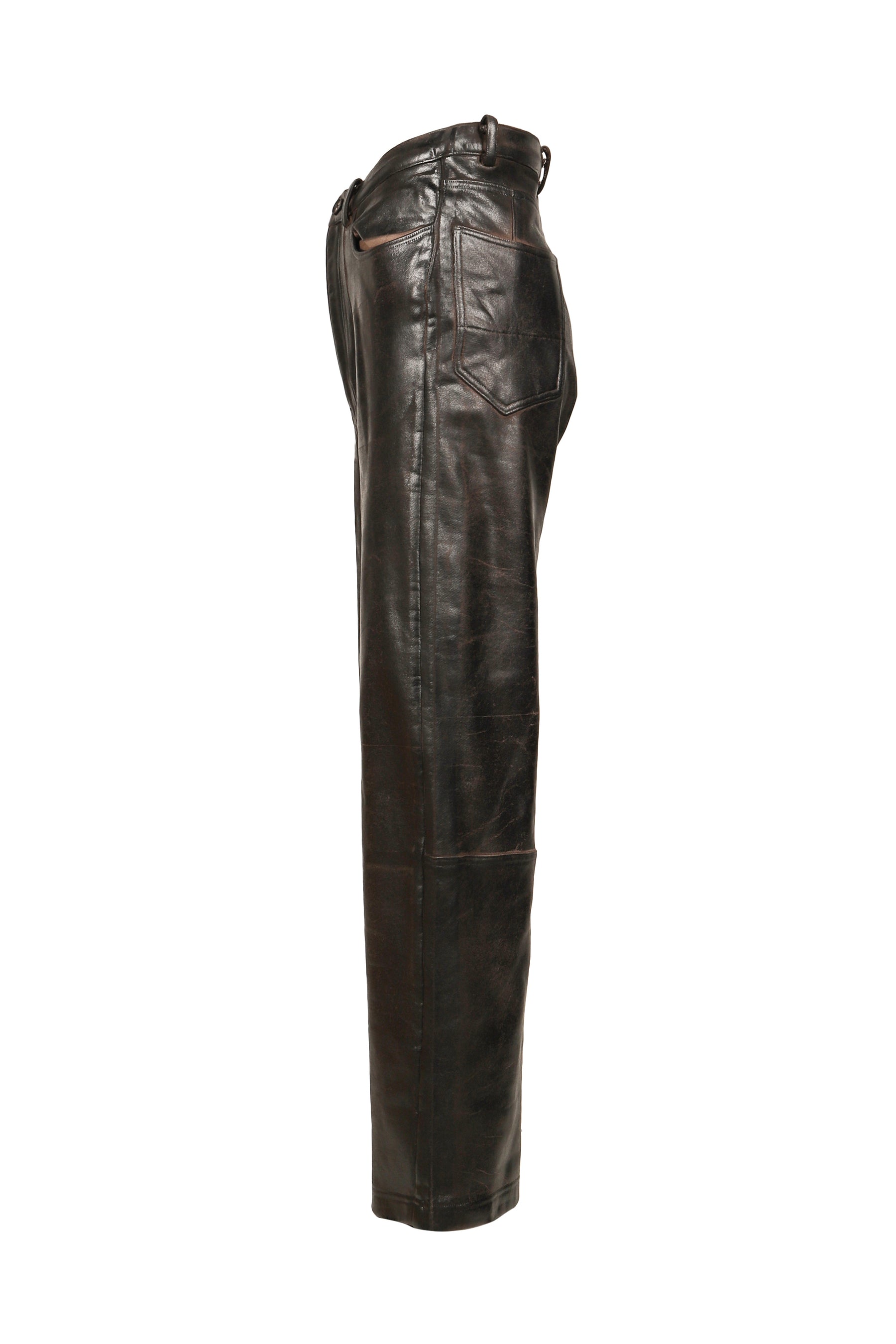 CRACKING COATED WIDE PANTS .14 / BRW