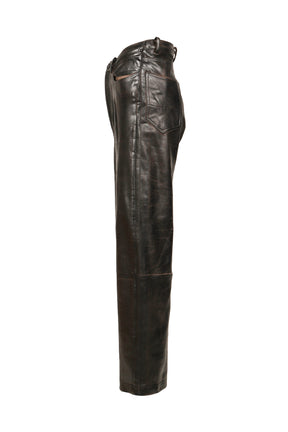 CRACKING COATED WIDE PANTS .14 / BRW