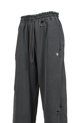 RIPPED SWEATPANTS / STONE GRY
