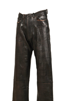 CRACKING COATED WIDE PANTS .14 / BRW