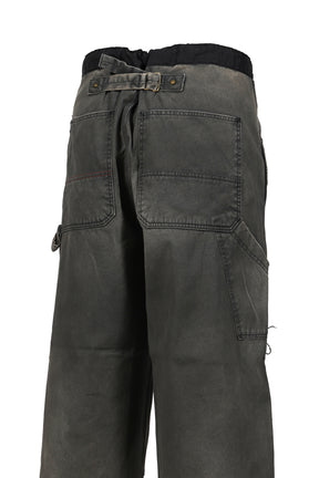 REMAKED DOUBLE KNEE DUCK PAINTER PANTS / BLK 