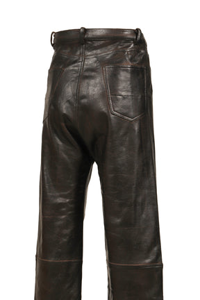 CRACKING COATED WIDE PANTS .14 / BRW