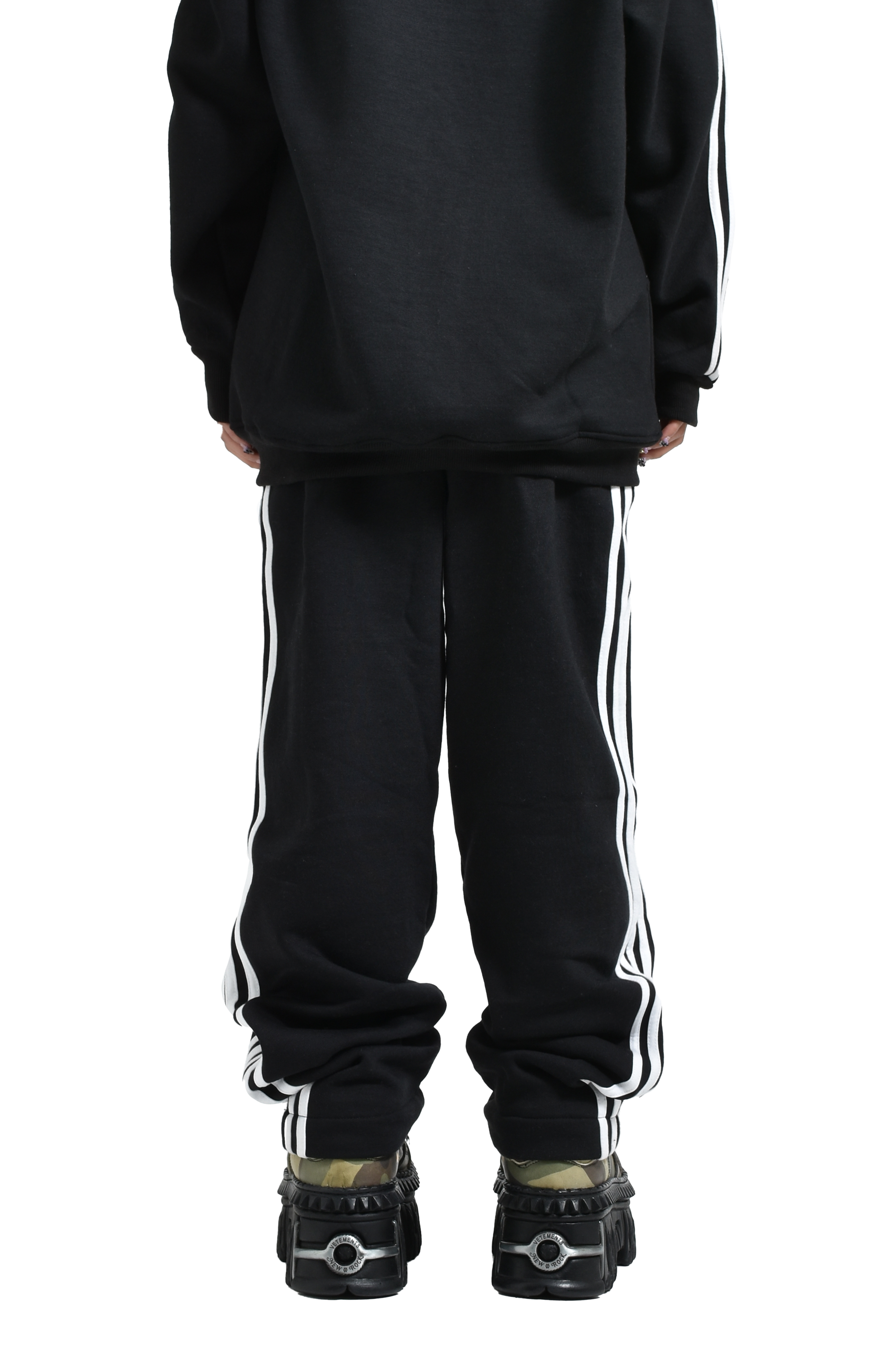 YORI SPORT 5 STRIPE PRINTEDSWEATPNTS / BLK