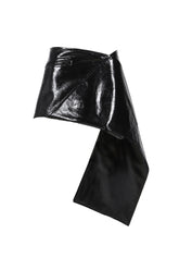 FOLD VINYL MINI-SKIRT / BLK
