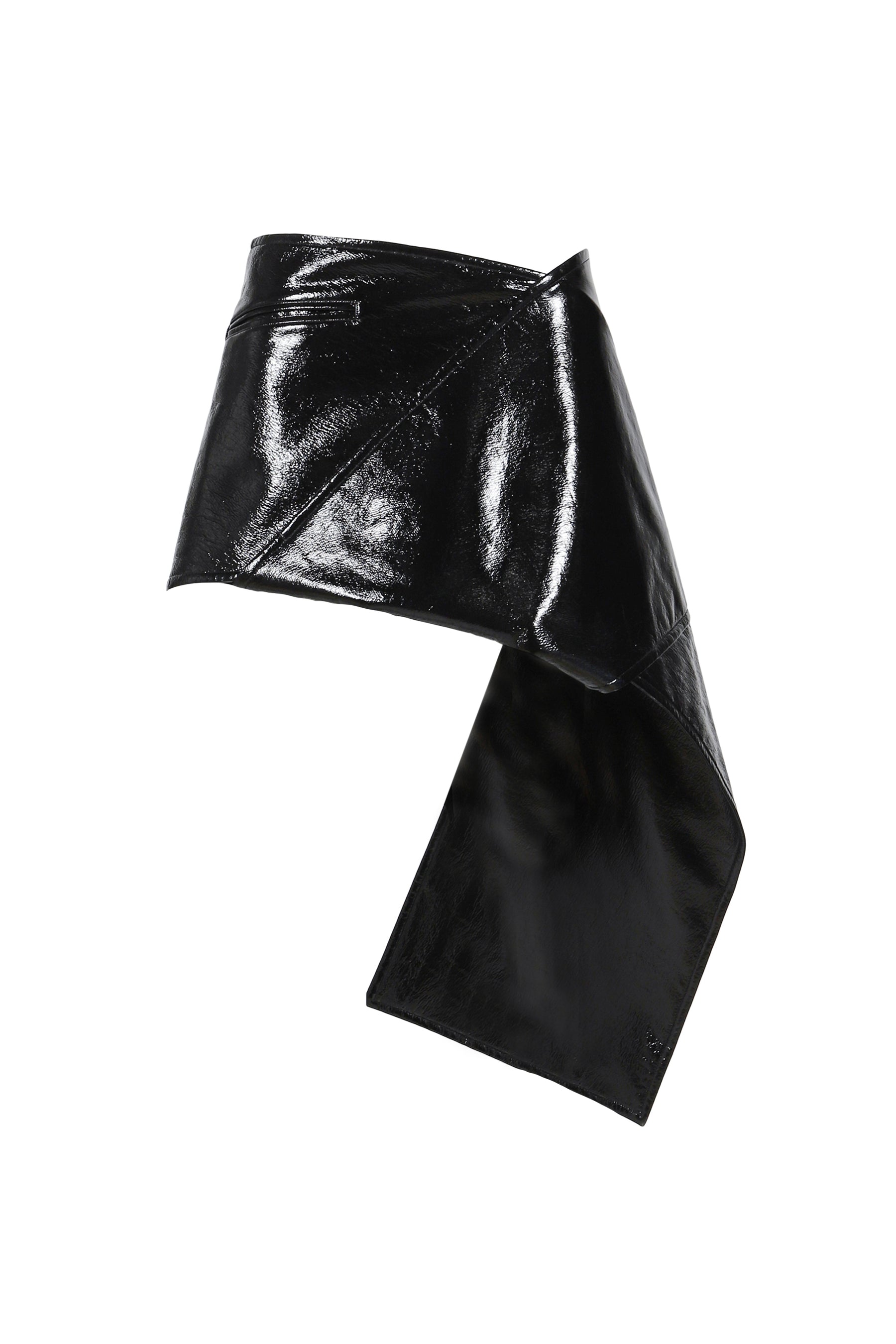 FOLD VINYL MINI-SKIRT / BLK