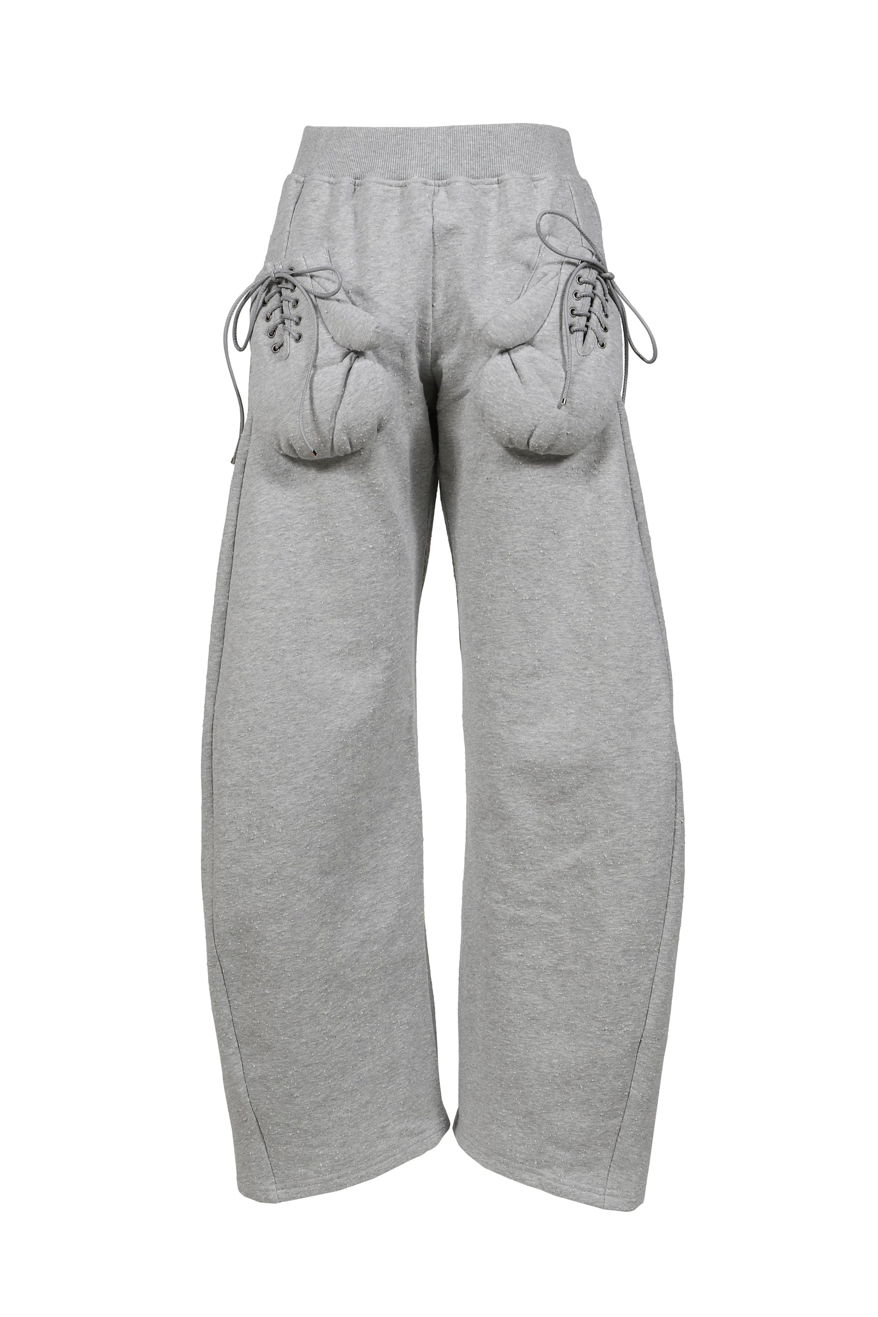 Nodress GRAY FLEECE-LINED WARM SWEATPANTS WITH KANGAROO POCKETS / GRY