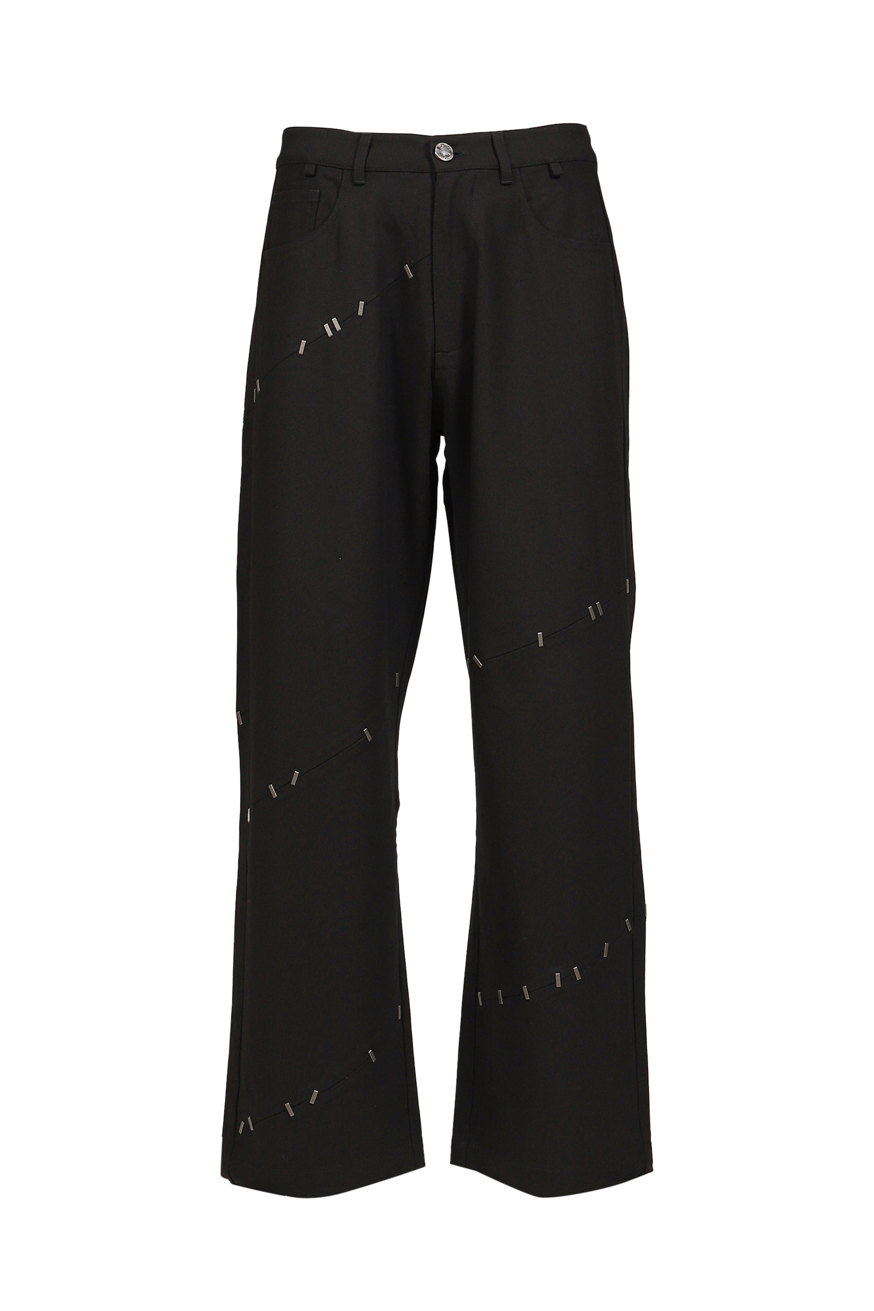 NAIL STITCHED TROUSER / BLK