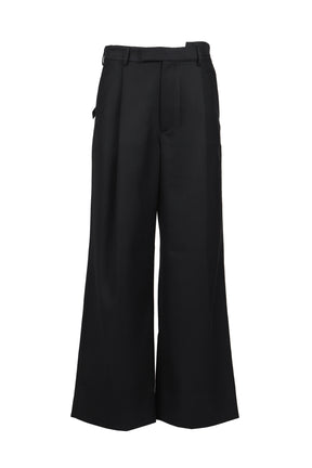 WIDE-LEGGED ELASTICATED TROUSERS / BLK