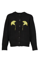 EMBROIDERY KNIT CARDIGAN / BLK