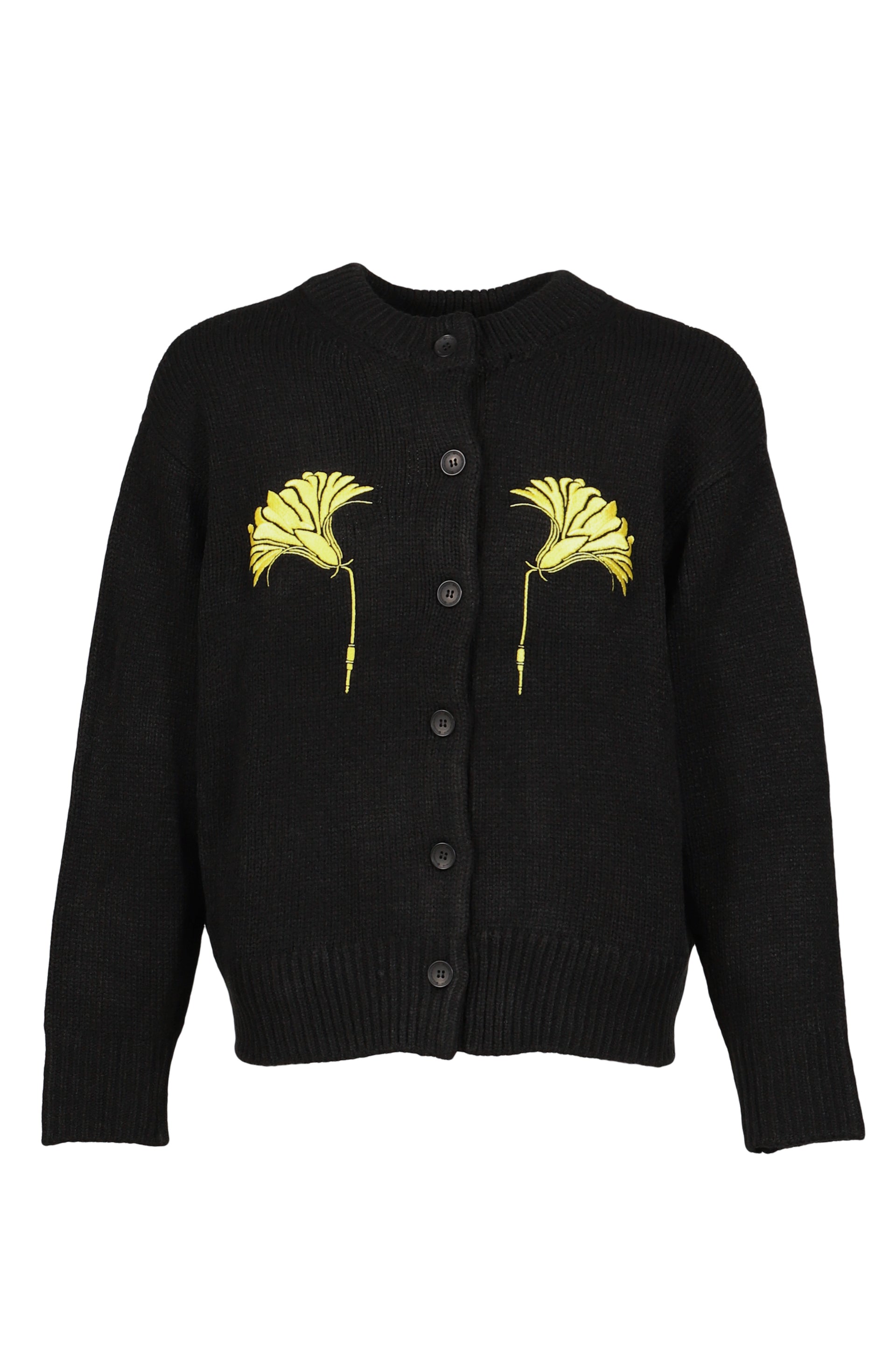 EMBROIDERY KNIT CARDIGAN / BLK