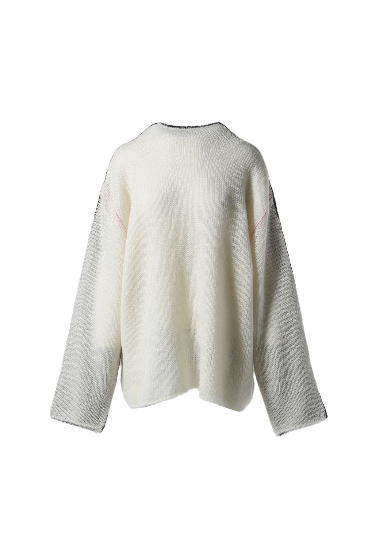 SIDE-C WOOLED MOHAIR KNITTED PULLOVER / ECRU