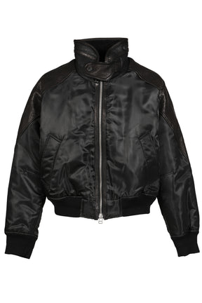 HIGHNECK SHEARLING MIXED MA-1 JUMPER / BLK