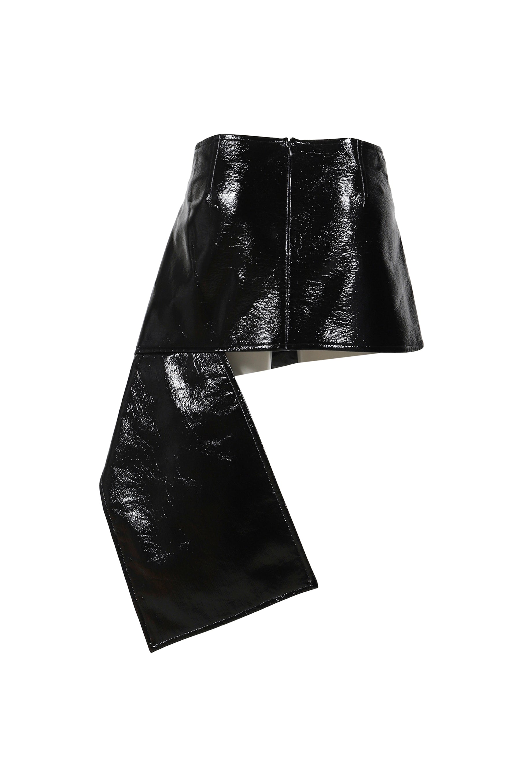 FOLD VINYL MINI-SKIRT / BLK