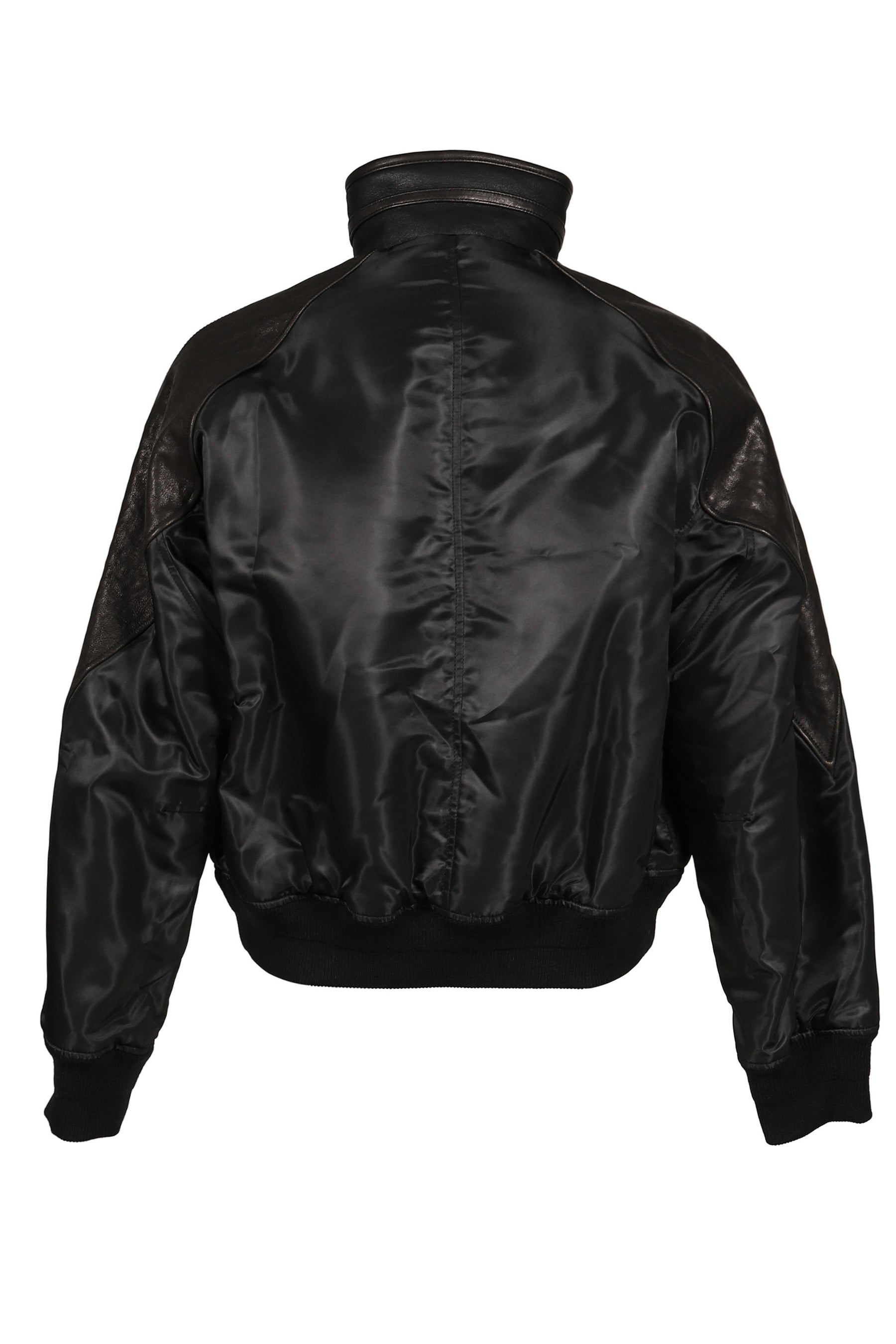 HIGHNECK SHEARLING MIXED MA-1 JUMPER / BLK