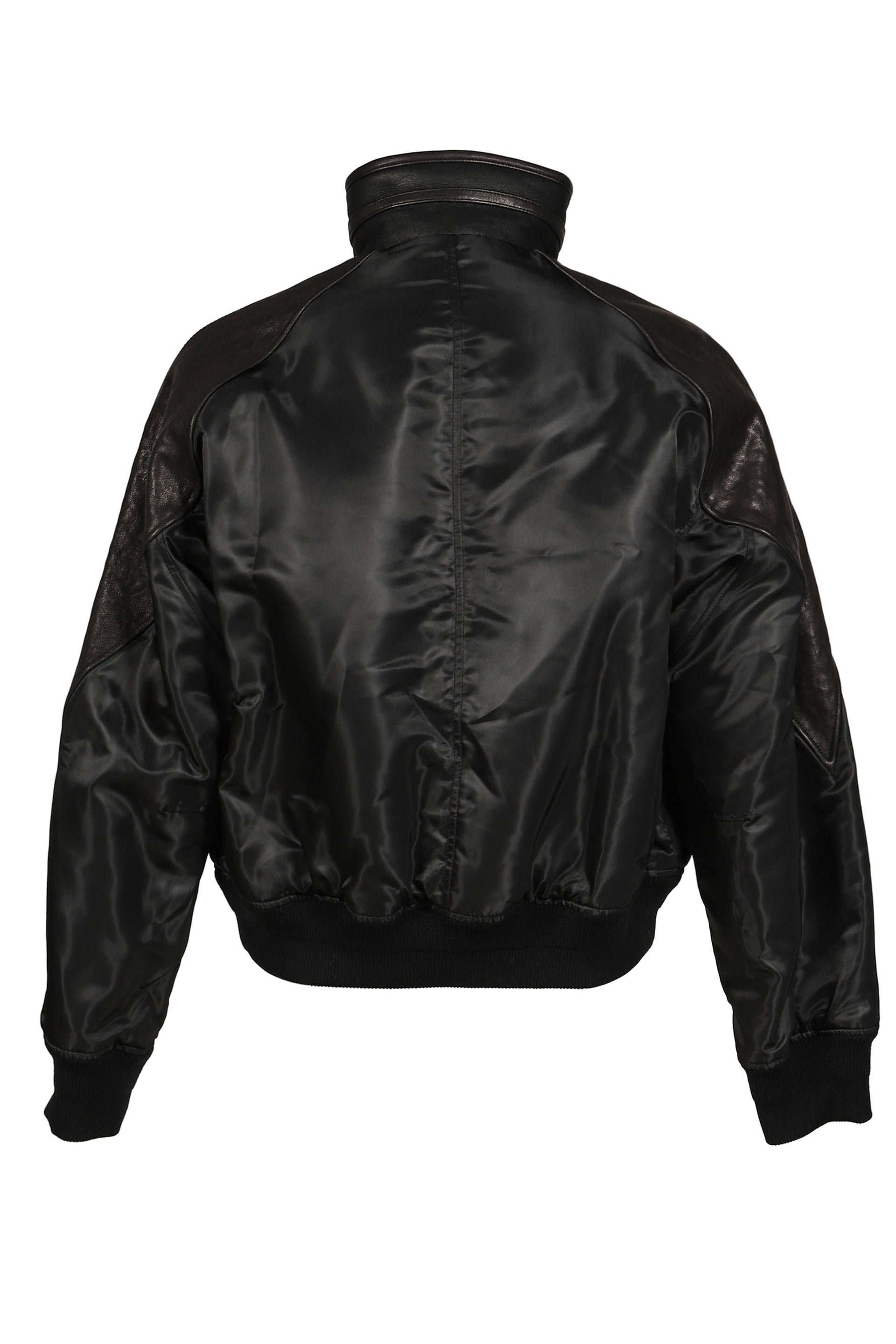 HIGHNECK SHEARLING MIXED MA-1 JUMPER / BLK