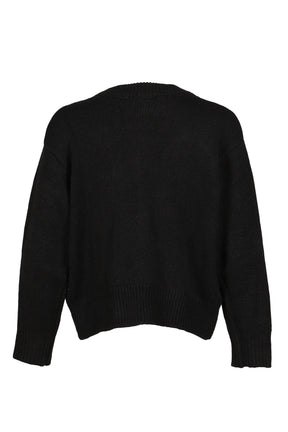 EMBROIDERY KNIT CARDIGAN / BLK