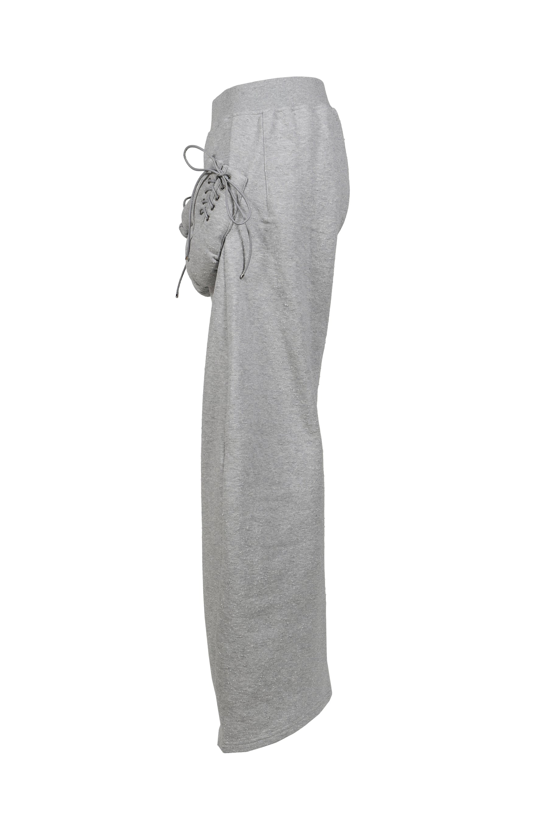 Nodress GRAY FLEECE-LINED WARM SWEATPANTS WITH KANGAROO POCKETS / GRY