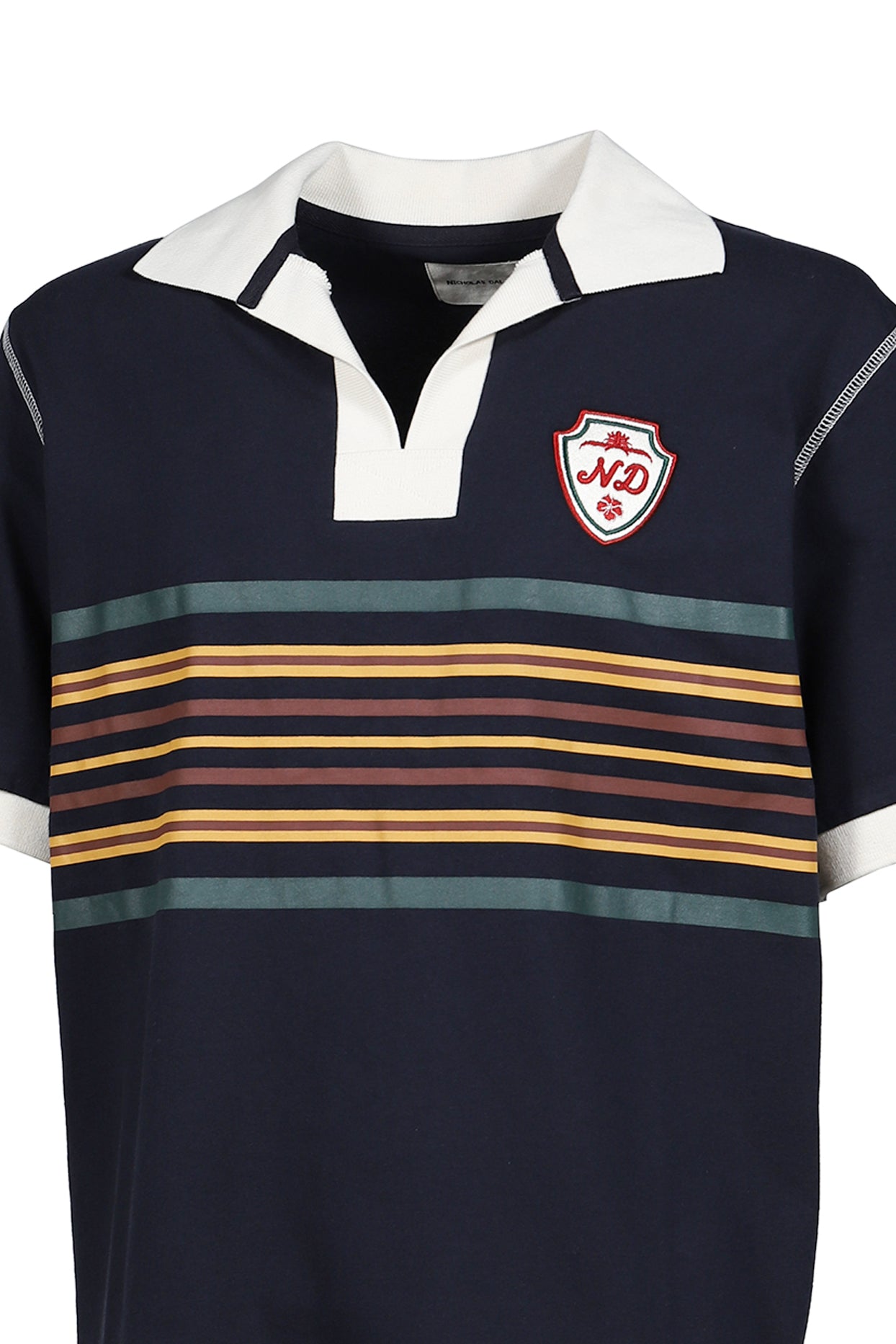 S/S STRIPED RUGBY POLO /NVY