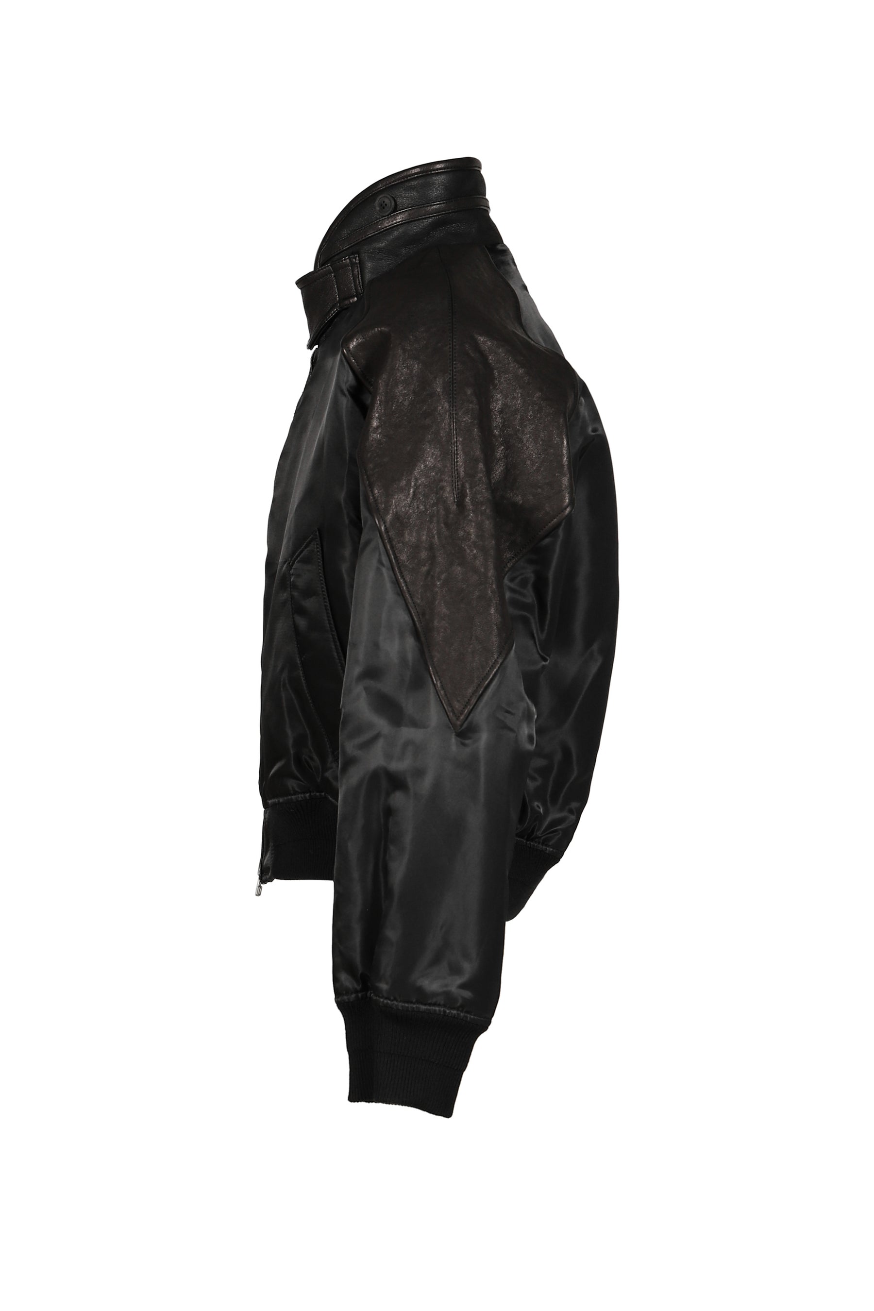 HIGHNECK SHEARLING MIXED MA-1 JUMPER / BLK