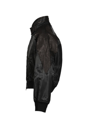 HIGHNECK SHEARLING MIXED MA-1 JUMPER / BLK
