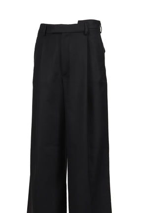 WIDE-LEGGED ELASTICATED TROUSERS / BLK