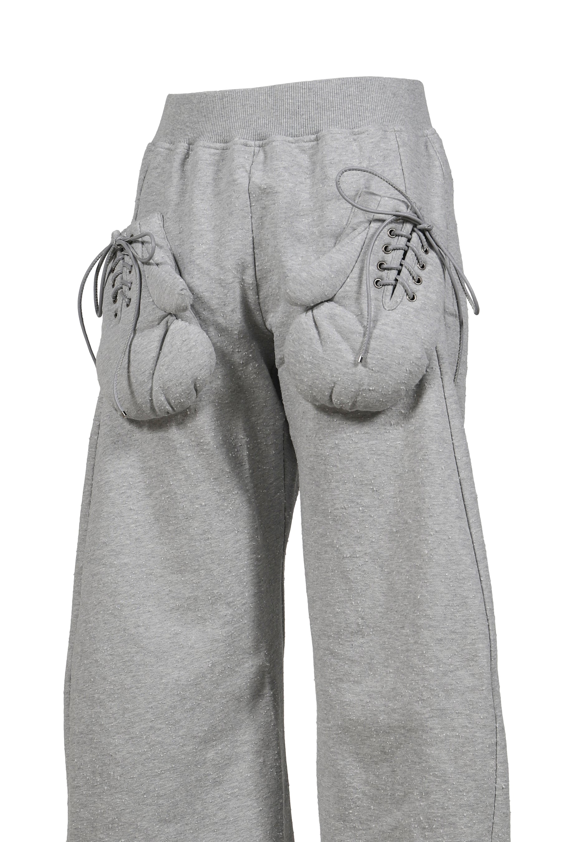 Nodress GRAY FLEECE-LINED WARM SWEATPANTS WITH KANGAROO POCKETS / GRY