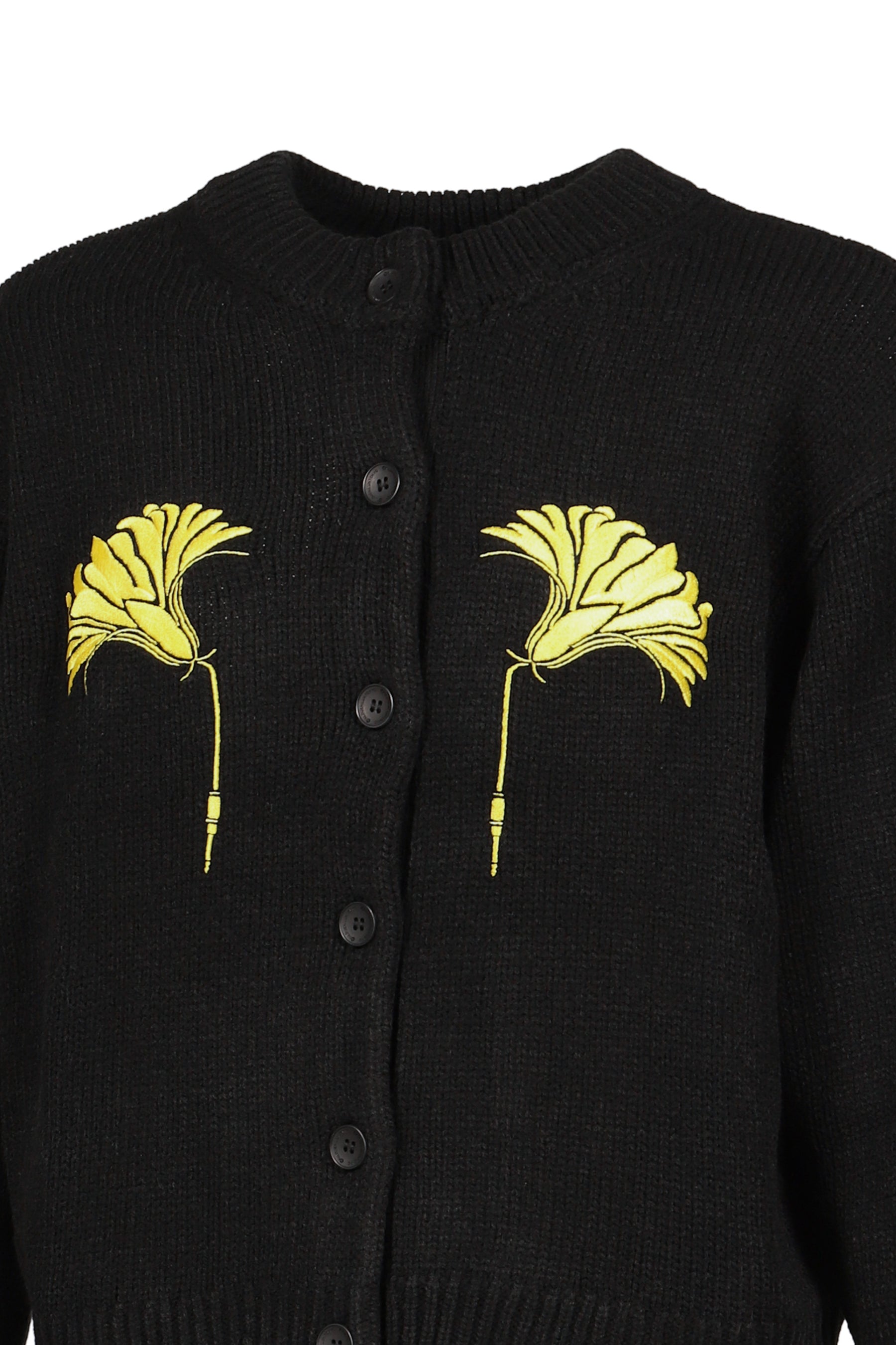EMBROIDERY KNIT CARDIGAN / BLK