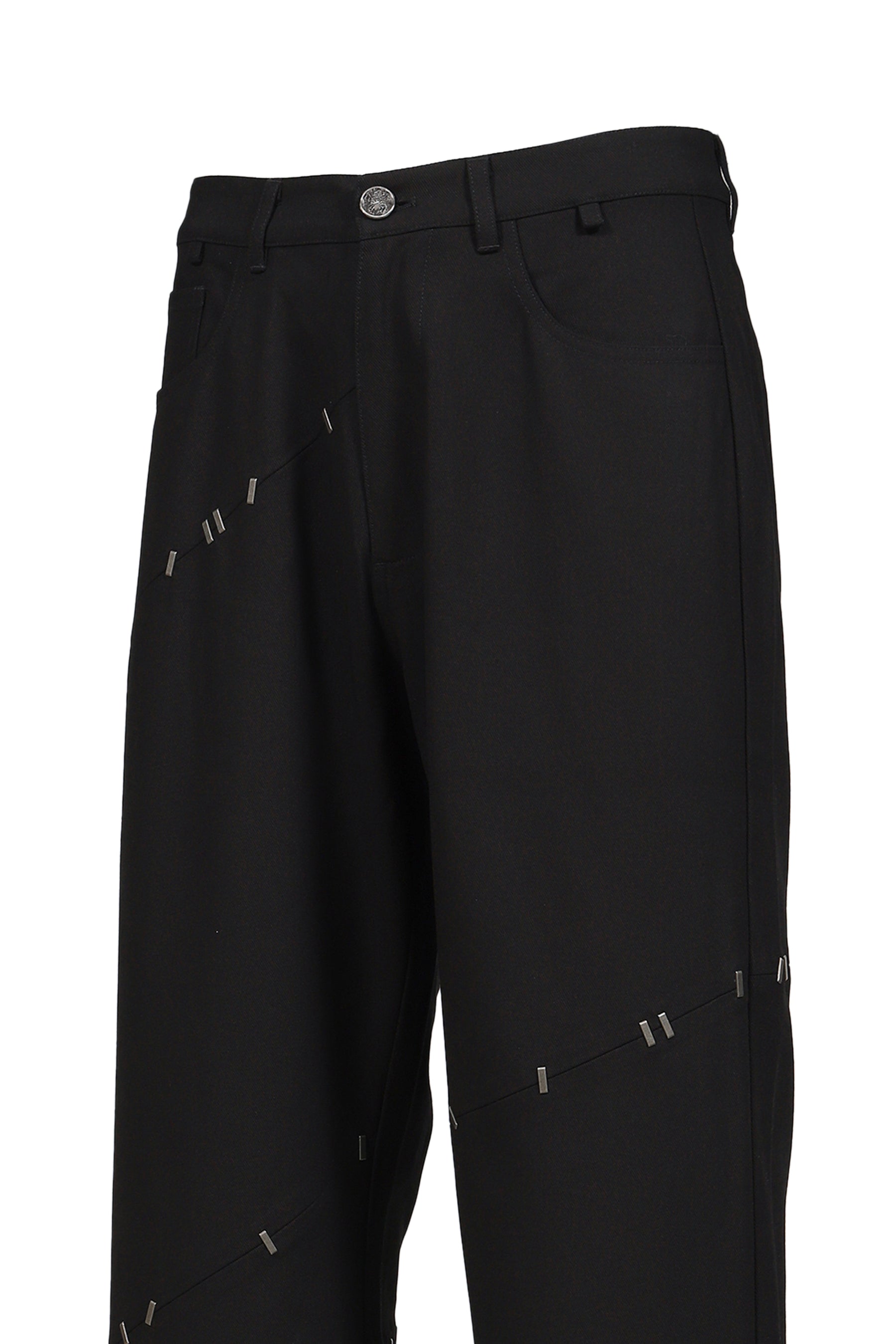 NAIL STITCHED TROUSER / BLK