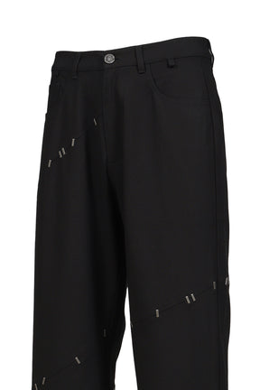 NAIL STITCHED TROUSER / BLK