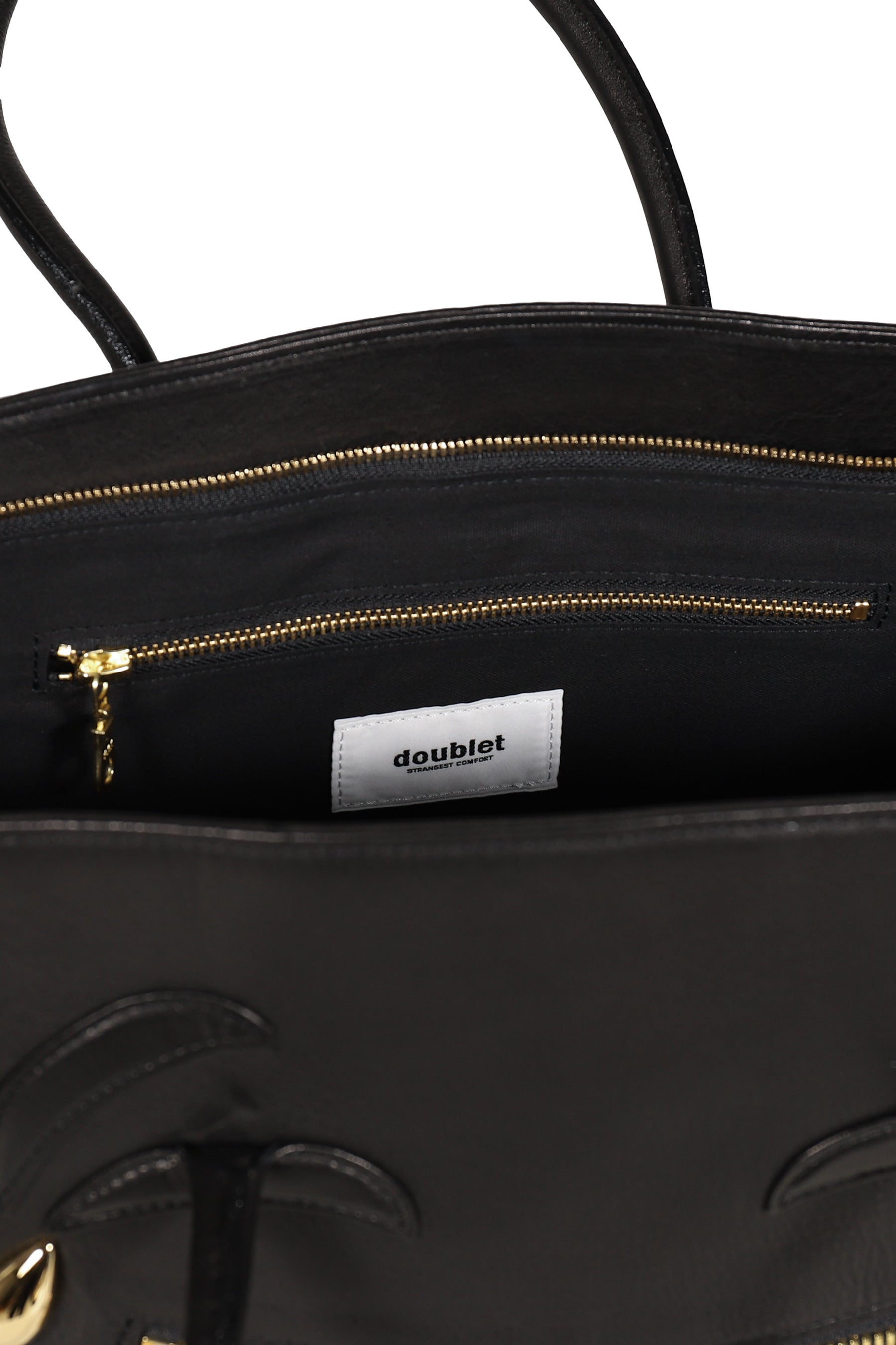 LAUGHING EMOJI LEATHER BAG / BLK