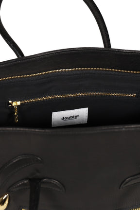 LAUGHING EMOJI LEATHER BAG / BLK