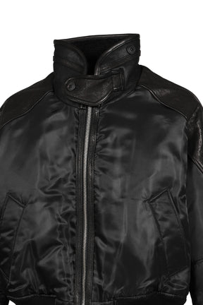 HIGHNECK SHEARLING MIXED MA-1 JUMPER / BLK