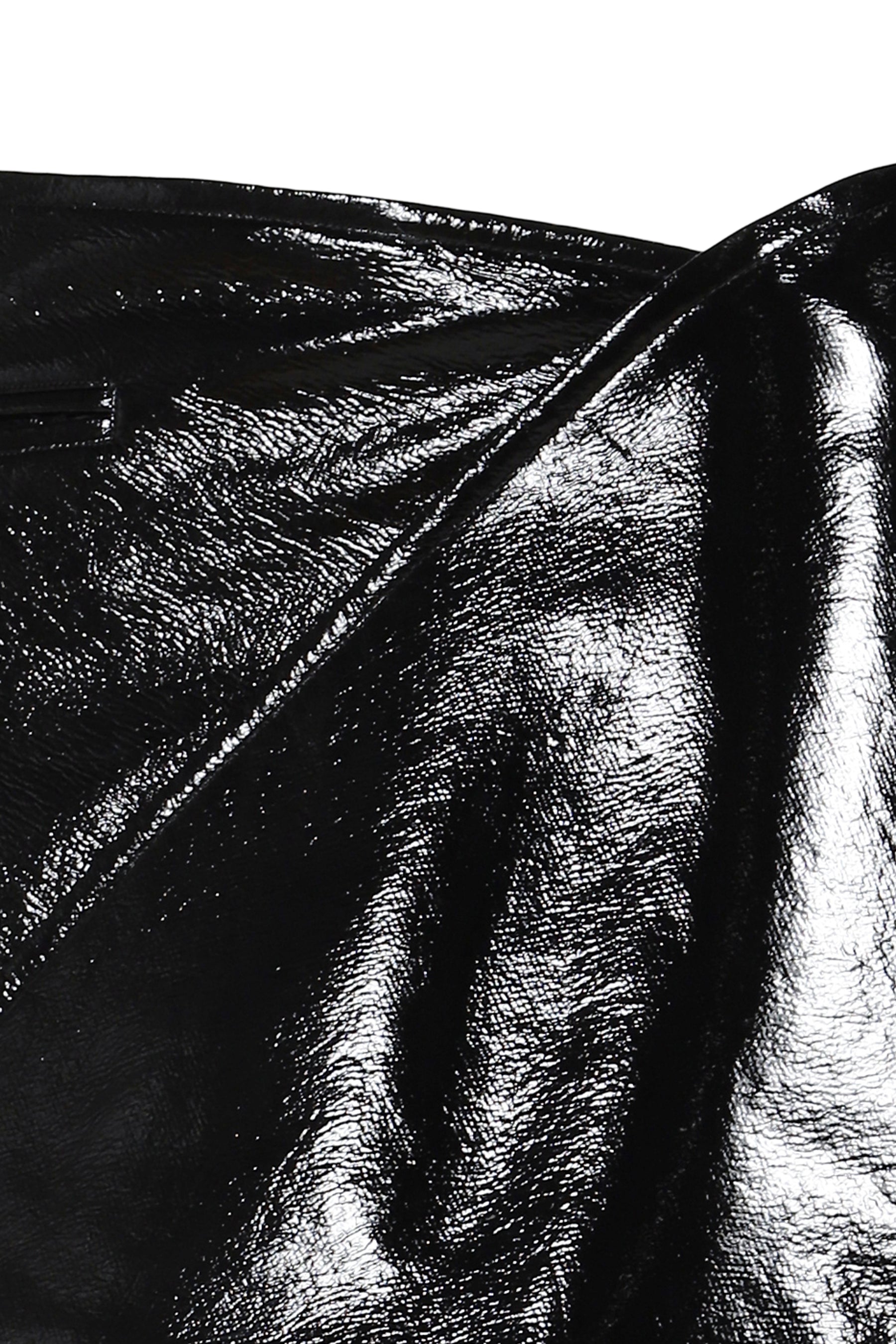 FOLD VINYL MINI-SKIRT / BLK