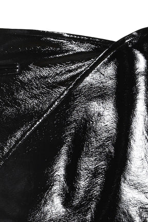 FOLD VINYL MINI-SKIRT / BLK