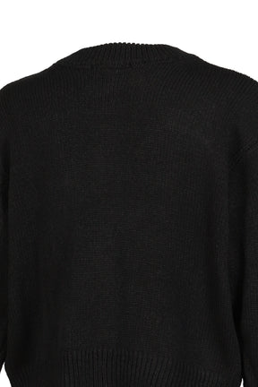 EMBROIDERY KNIT CARDIGAN / BLK
