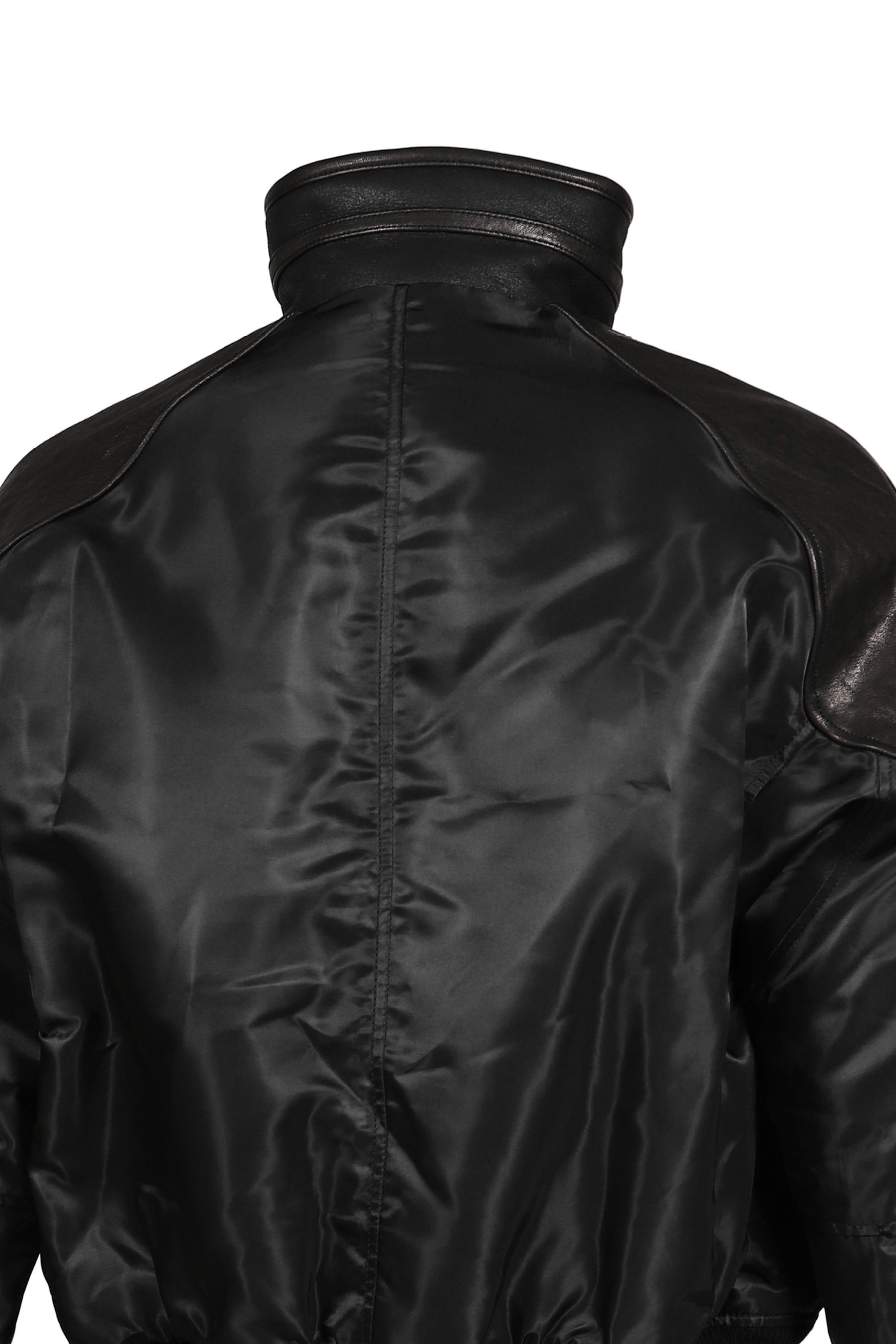 HIGHNECK SHEARLING MIXED MA-1 JUMPER / BLK