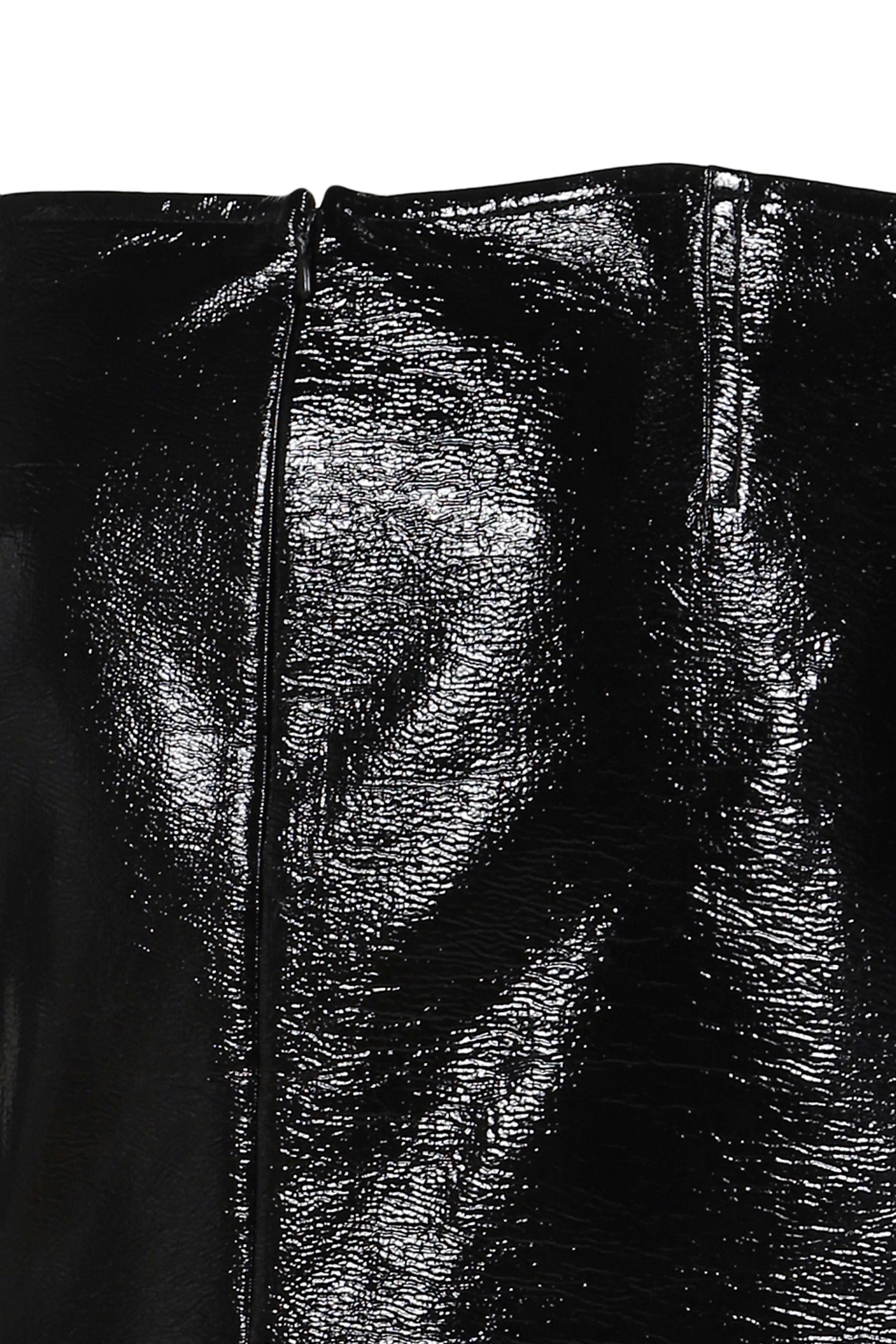 FOLD VINYL MINI-SKIRT / BLK