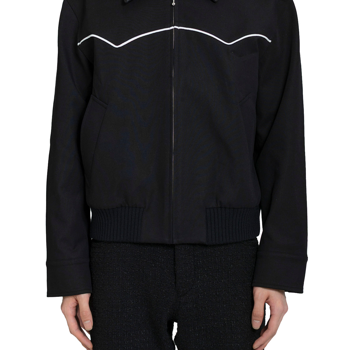 ERNEST W. BAKER FW25 WESTERN HARRINGTON JACKET / BLACK - NUBIAN