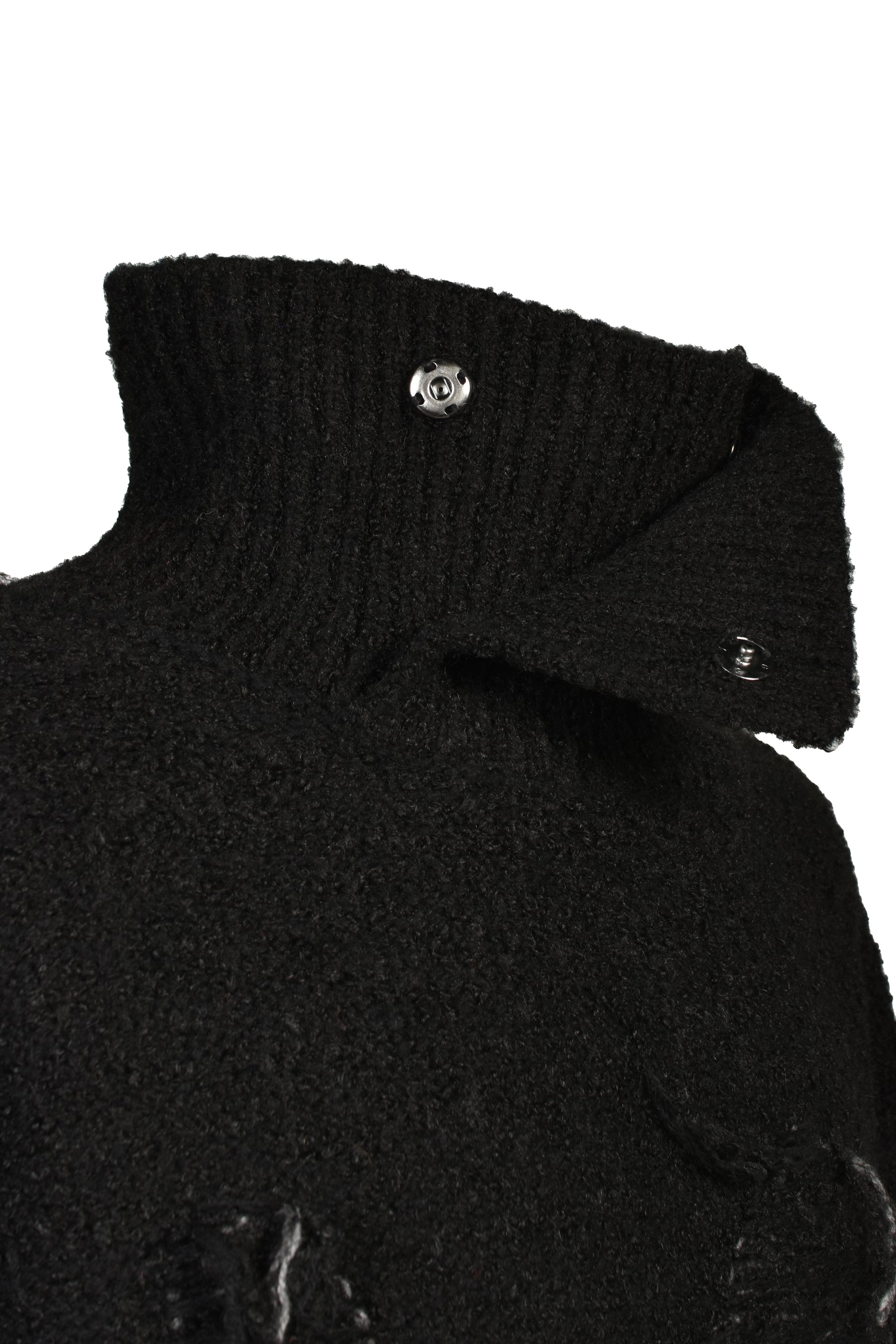 DAMAGE INTARSIA KNIT PULLOVER / BLK