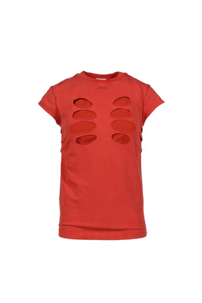 BABY T-SHIRT DOUBLE LAYER CUT-OUT / RED