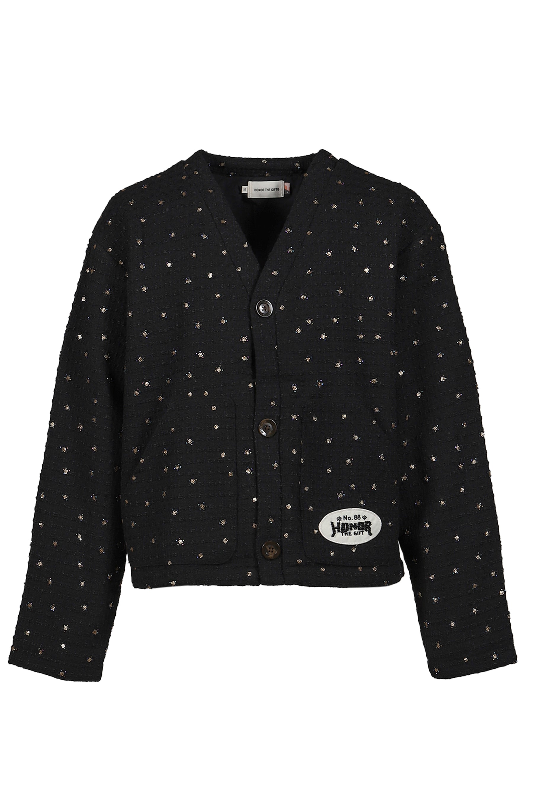 BEADED CARDIGAN / BLK