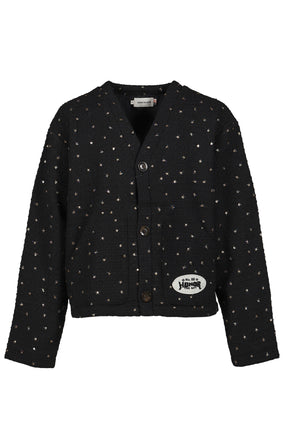 BEADED CARDIGAN / BLK