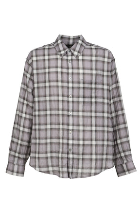 SEERSUCKER OMBRE CHECKERED SHIRT / PUR