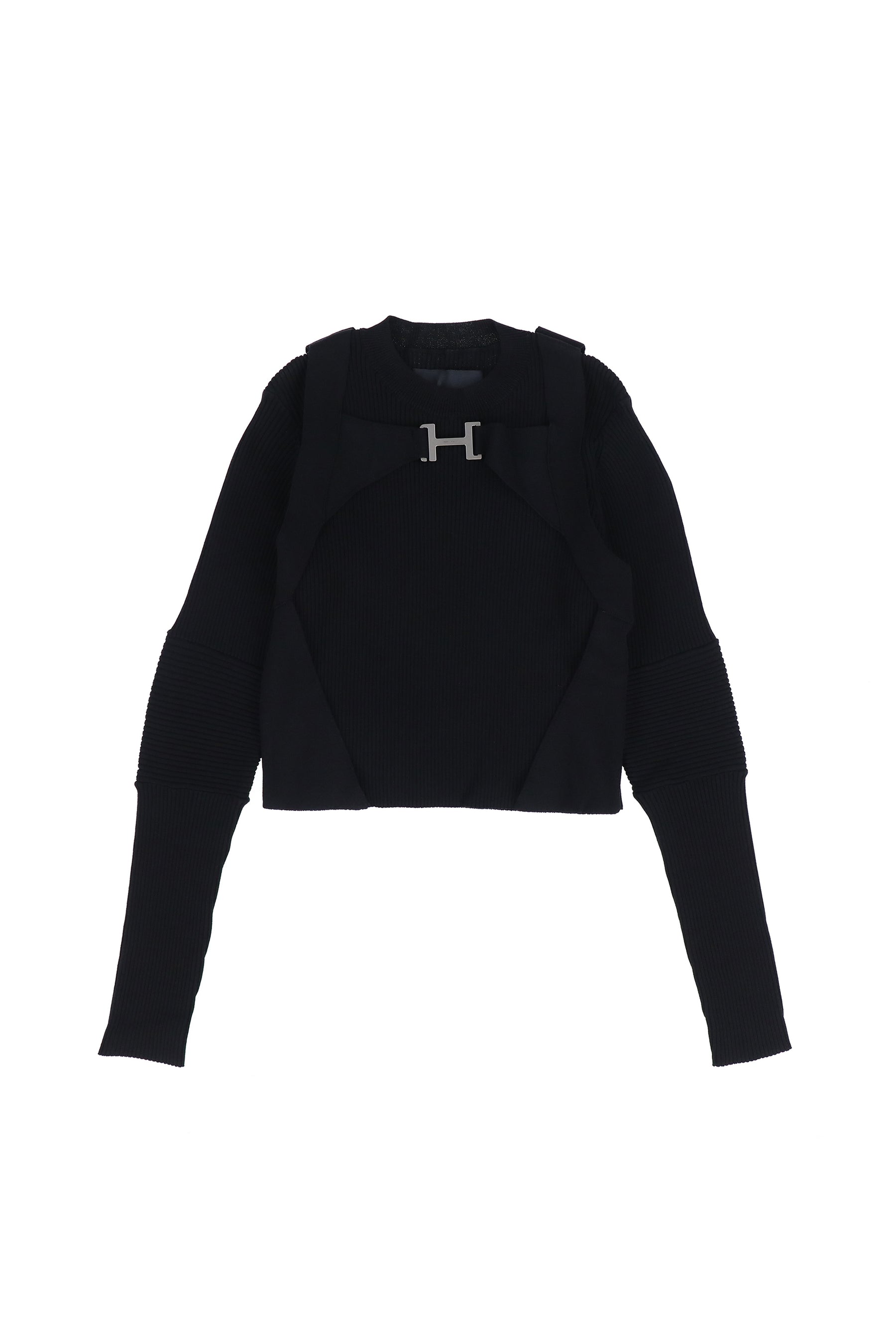 HELIOT EMIL FW23 AKIN KNIT CREWNECK / BLK -NUBIAN