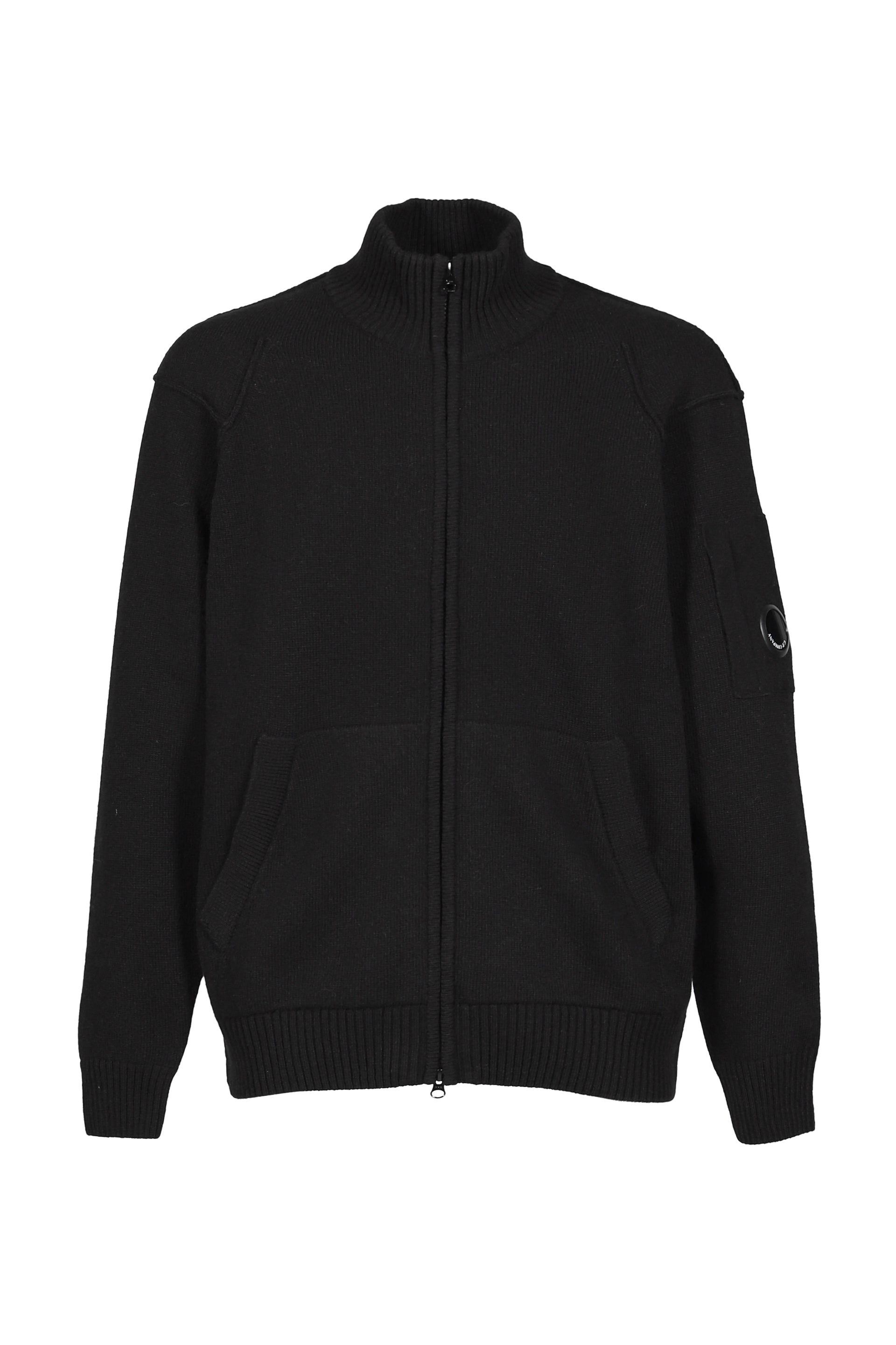 KNW CARDIGAN IN LAMBSWOOL GRS / BLK