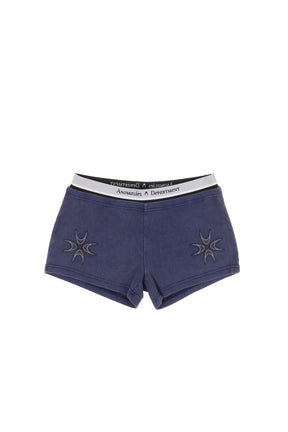 DOUBLE WAIST RETRO SPORTS SHORTS / GRAYISH BLUE